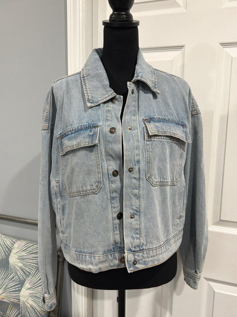 Wishlist Oversized Denim Jean Jacket Light Wash S Boyfriend